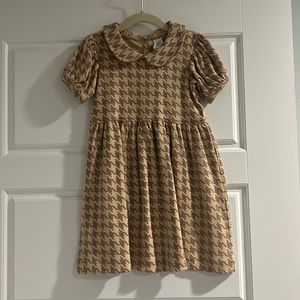 NET Houndstooth Peter Pan Collar Dress